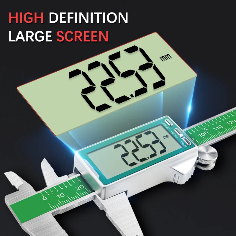 6inch Full Screen Digital Caliper Stainless Steel Metal Caliper 150mm LCD Large Screen Electronic Vernier Caliper Measuring Tool