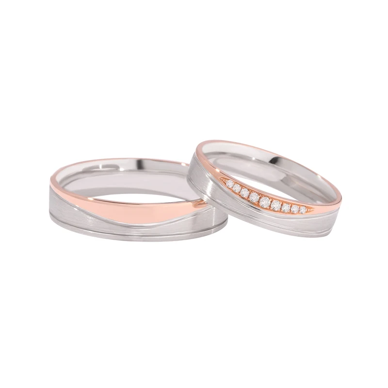 Complete Solid 18K/14K/10K Gold, PT950 Platinum Lovers' Matching Rings, Ideal Wedding/Engagement Gift