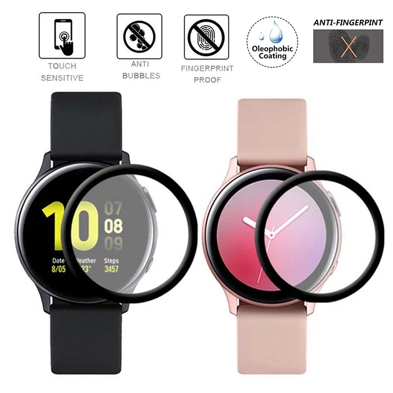 Lot de 5 films protecteurs d'écran incurvés pour Samsung Galaxy Watch Active 2, protection complète en hydrogel souple/3D