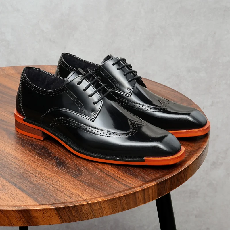 

Мужские классические туфли из натуральной кожи, винтажные, высококачественные, роскошные, элегантные, итальянские, черные, из натуральной воловьей кожи