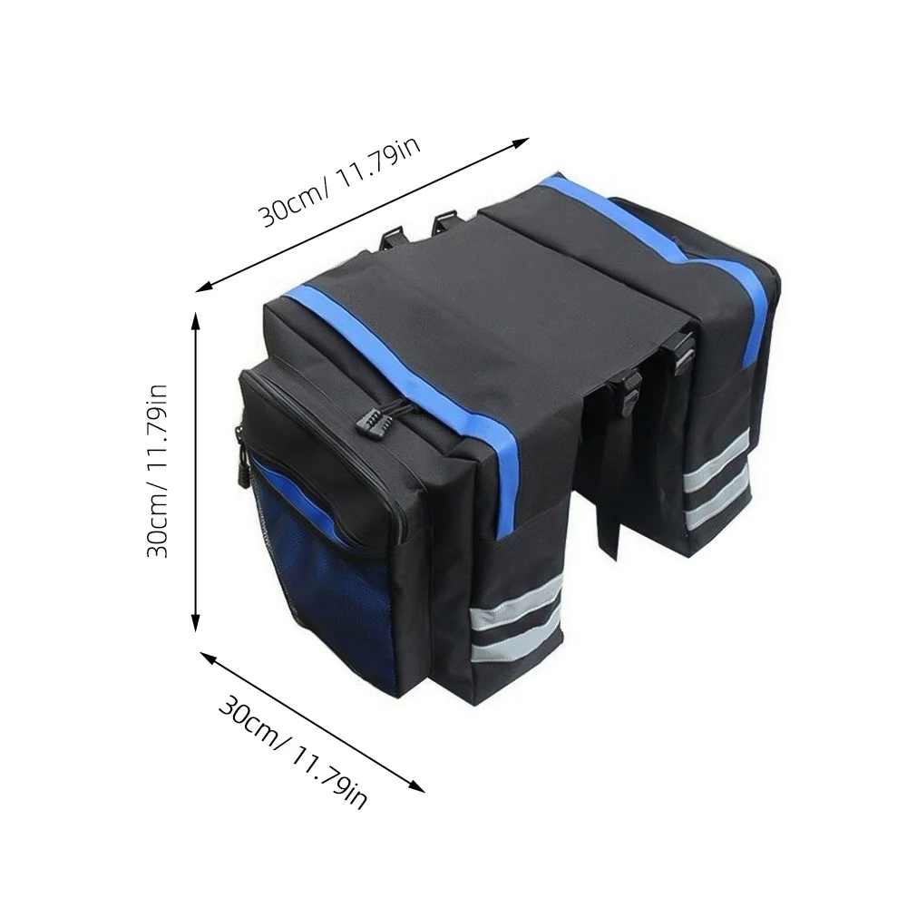 

Bicycle Rear Bag 840D Material Reflective Straps Blue Panniers Bike Seat Bag Cycling Gear Outdoor Travel Bike Bags
