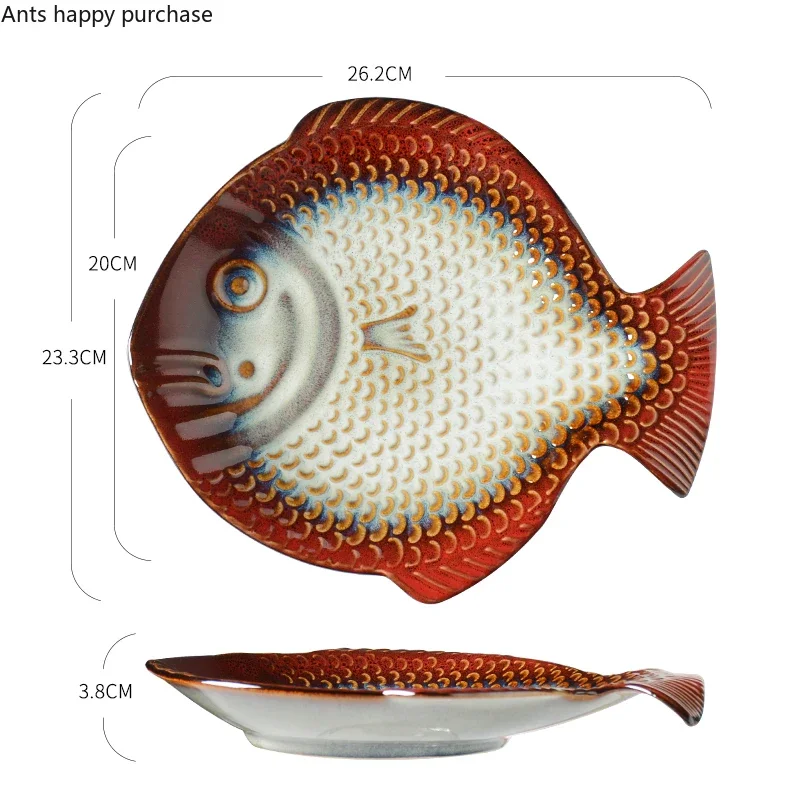 Fish Shape ceramic Dinner Plate Sushi Plates Fruit Tray Salad bowl Soup plate Steak plates Sashimi disc Dessert bowl snack dish