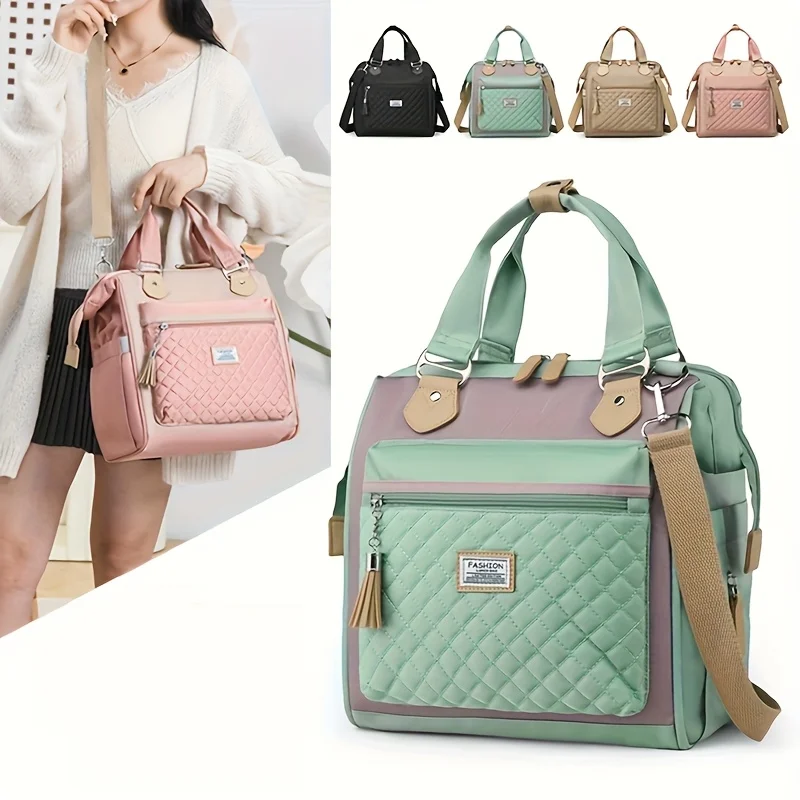 

1pc The Fashionable Large-capacity Insulated Lunch Bag with Handle Is Suitable for Outdoor Camping Dining Without Touching Food