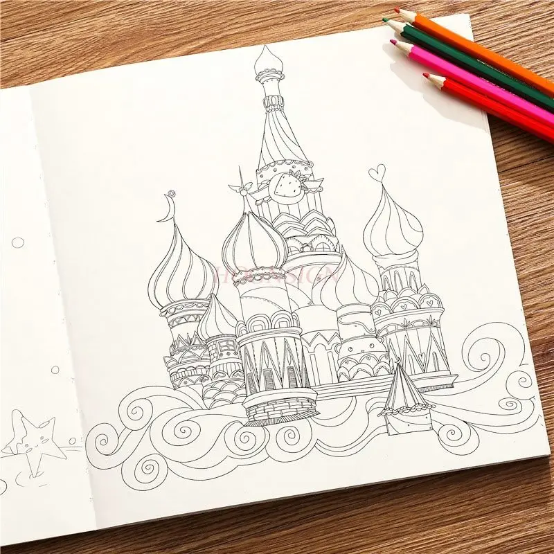 

Книжка-раскраска для снятия стресса для взрослых, детская картинка для рисования граффити, цветная книга для рисования, книга для рисования