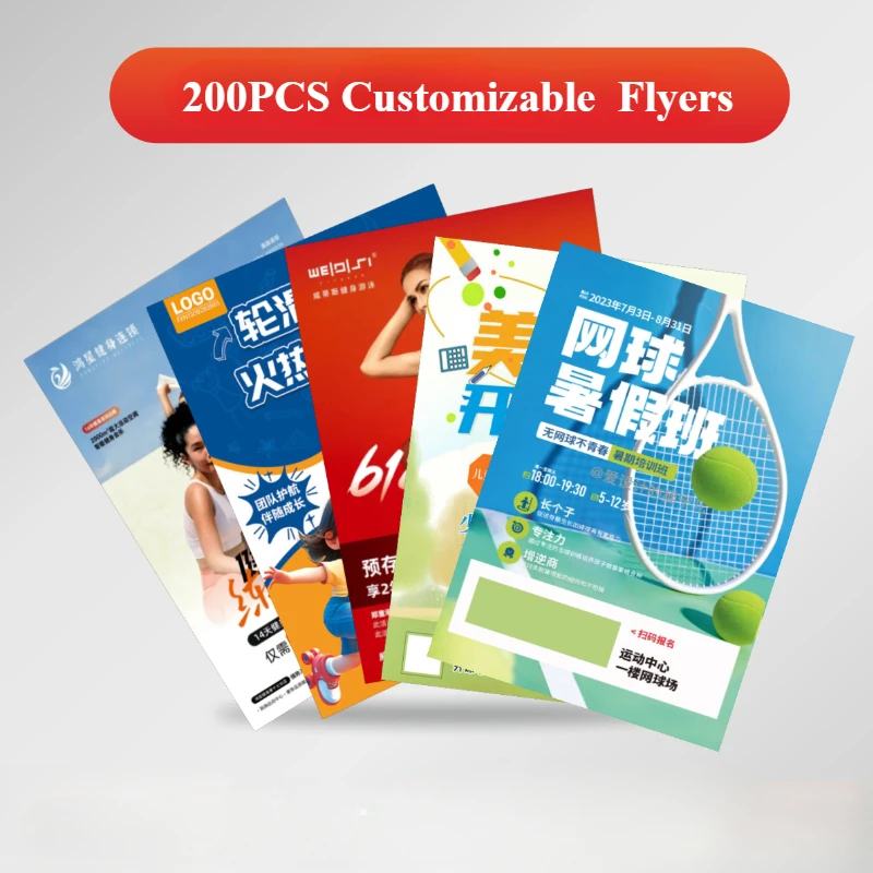 200PCS Free Printing Flyers A4 A5 Size Advertising Flyer Custom Design