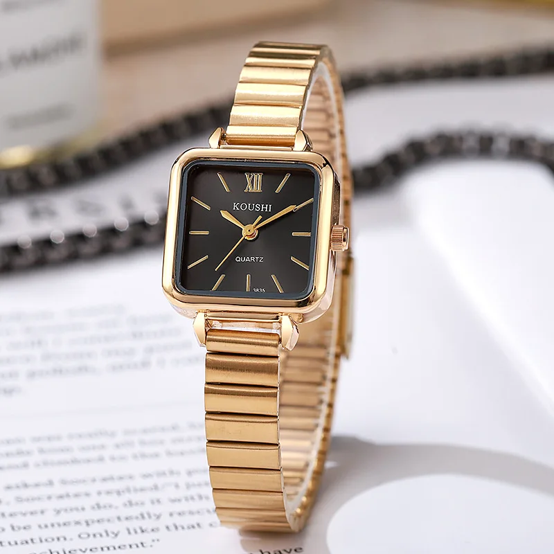 

Exquisite women's wristwatch, fashionable new stylesmall square watch everyday stainless steel strap, simple women's wristwatch.