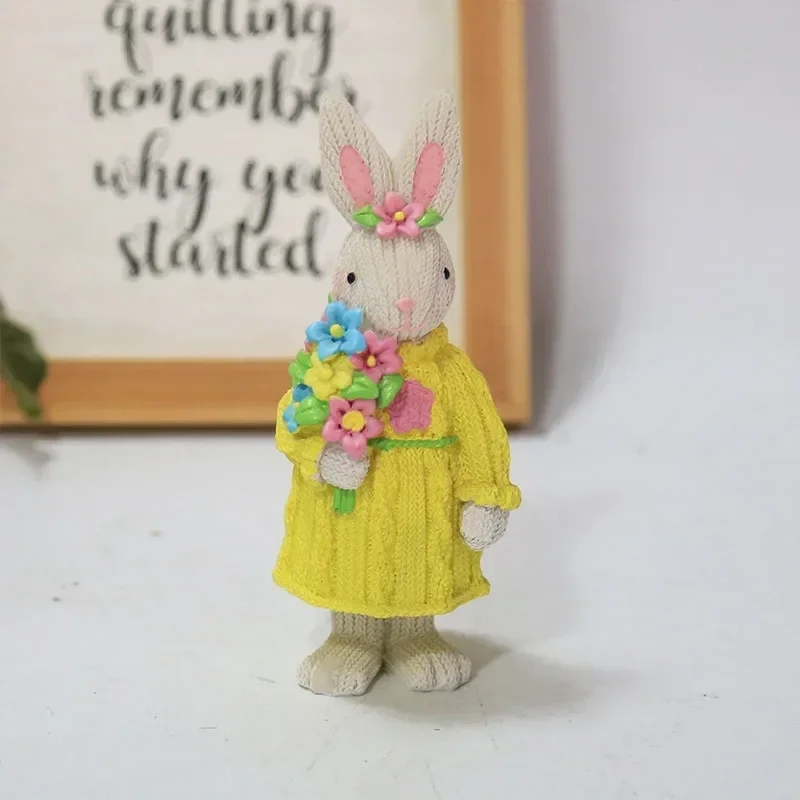 Knitting Wool Rabbit Doll Bunny Ester Party Westeren Happy Easter Decor For Home 2025 Kids Easter Rabbit Toy Gifts Favor