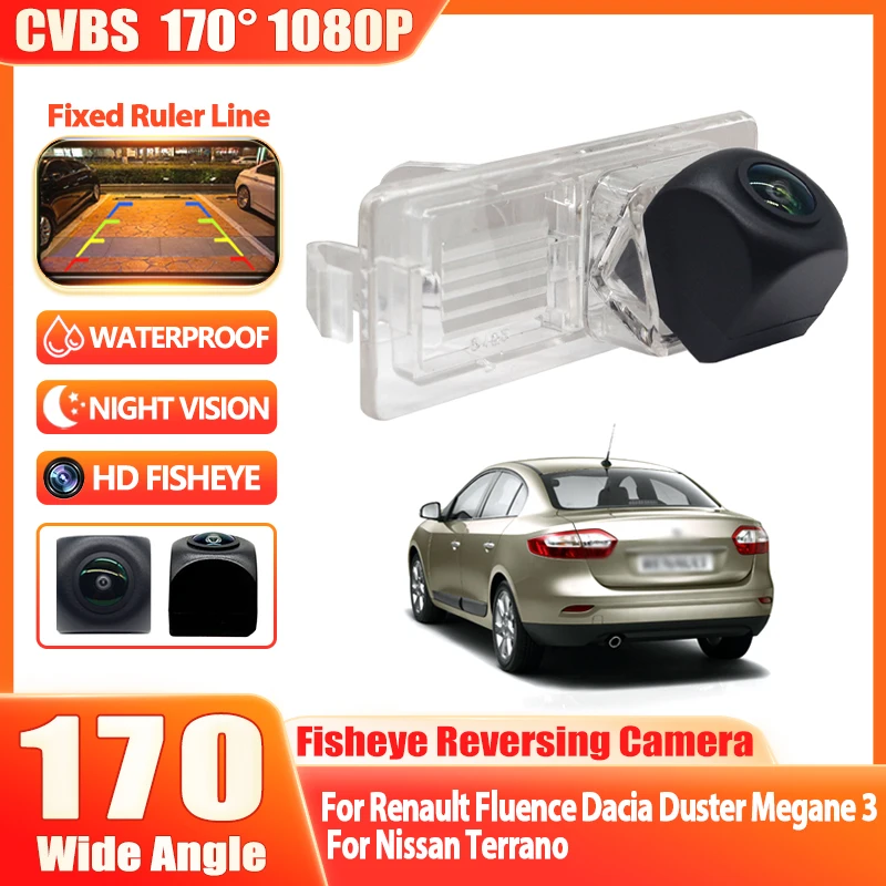 

170-градусная 1080P HD CCD автомобильная камера заднего вида для Renault Fluence Dacia Duster Megane 3 для Nissan Terrano автомобильный объектив «рыбий глаз»