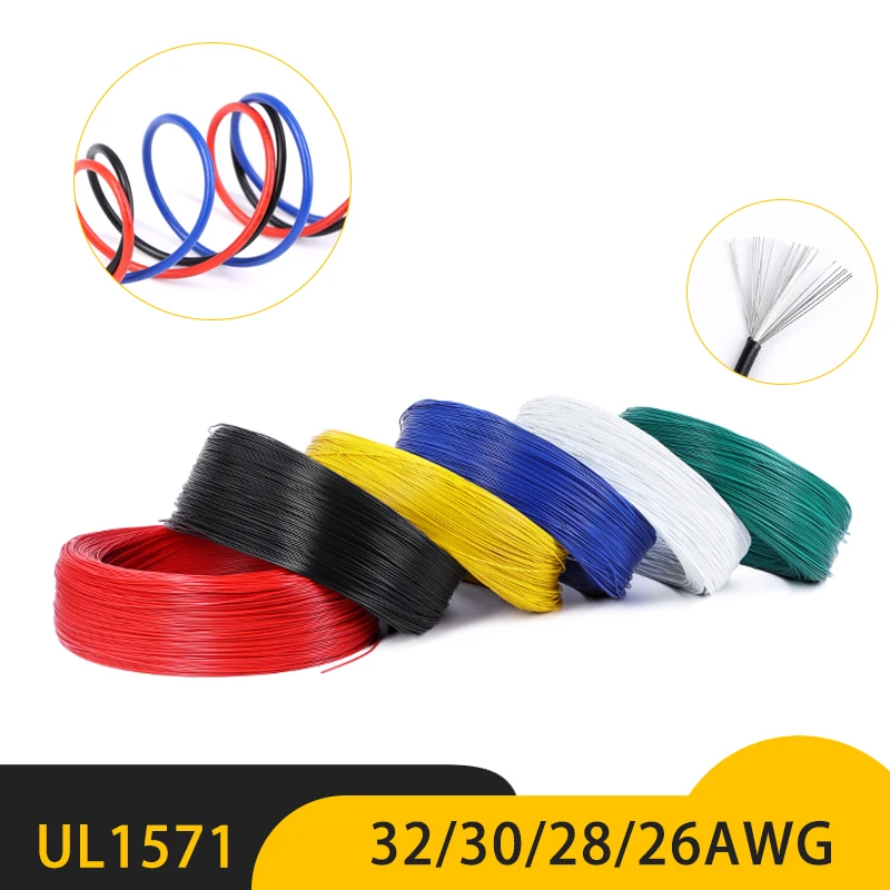 UL1571 Electronic Wire 32 30 28 26 AWG Flexible Cable PVC Insulated Tin-plated Copper Environmental LED Line DIY Cord