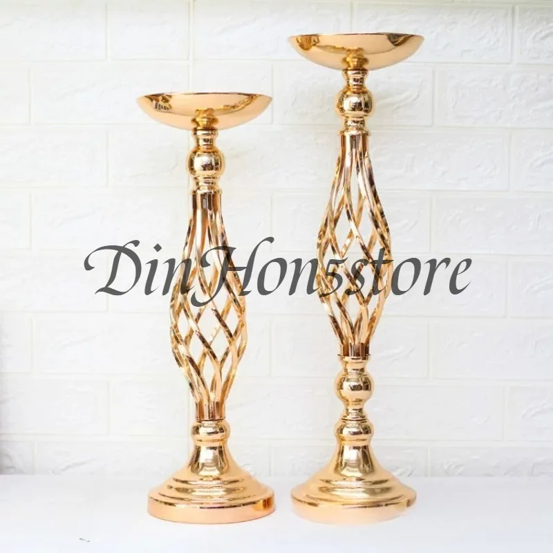 10-Piece Metal Flower Arrangement Stand, 20 Inch Tall Gold Candelabra Vase for Wedding Centerpieces
