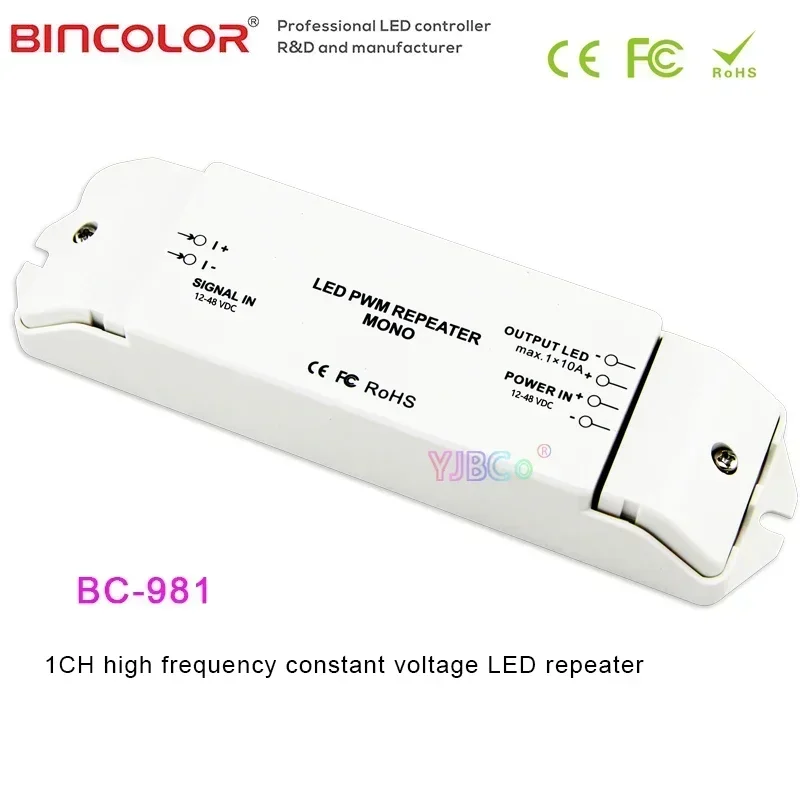 

Bincolor 12V-48V 24V 1CH high frequency LED Power repeater Work with single color Dimmer controller,DMX512 decoder for led lamps