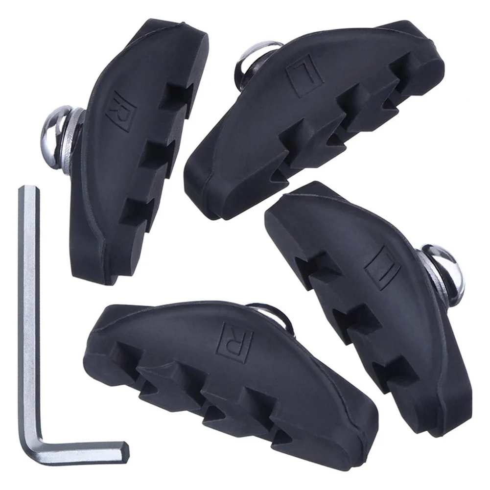 

50mm Bicycle Brake Pads VBrake Rubber Material for Road Mountain Bikes L R Marked Set Includes Installation Wrench