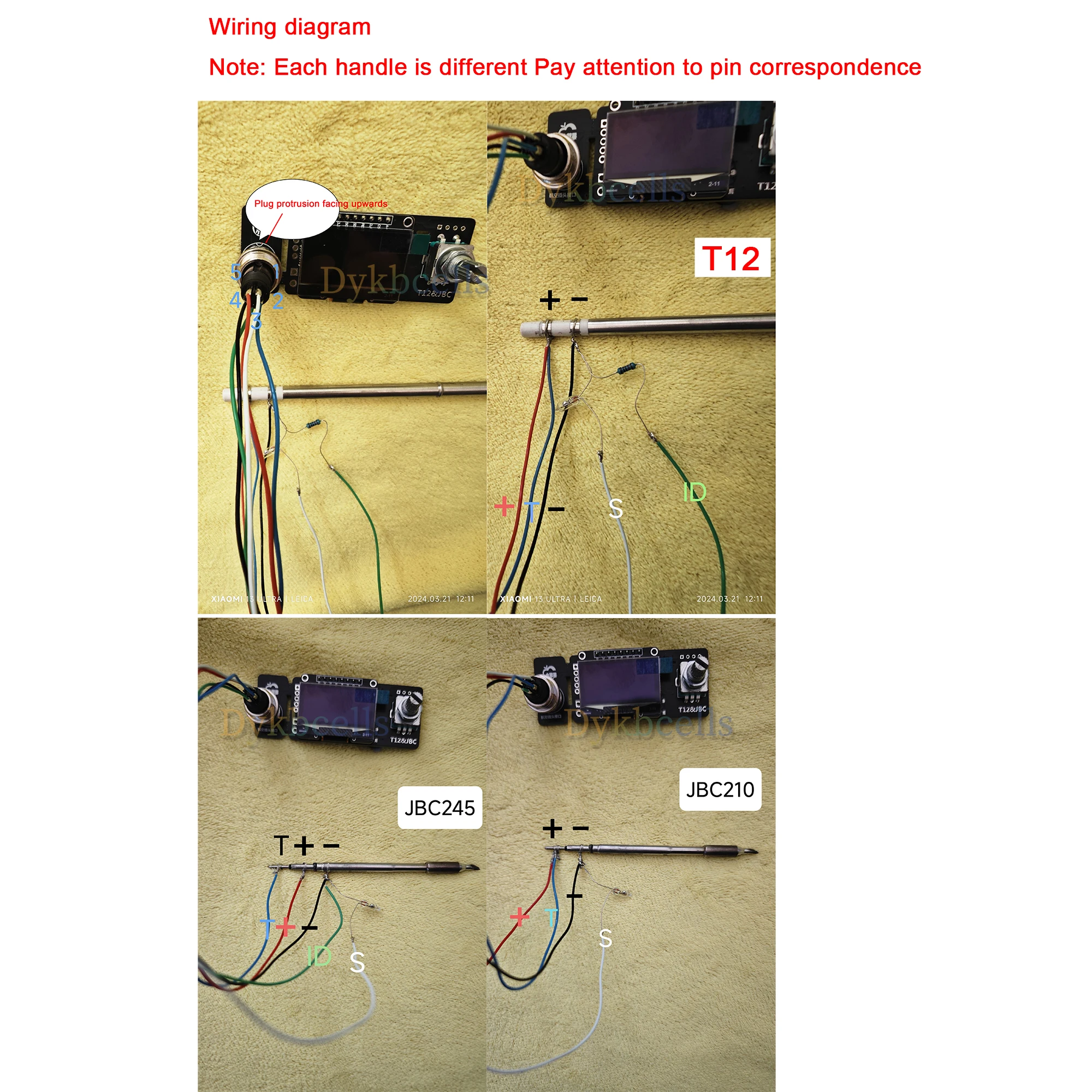 Imagem -02 - Controlador Placa de Controle 0.96 Display Oled Digital Ferro Solda Elétrica Estação 12v 24v Hakko Jbc245 210 936 T12