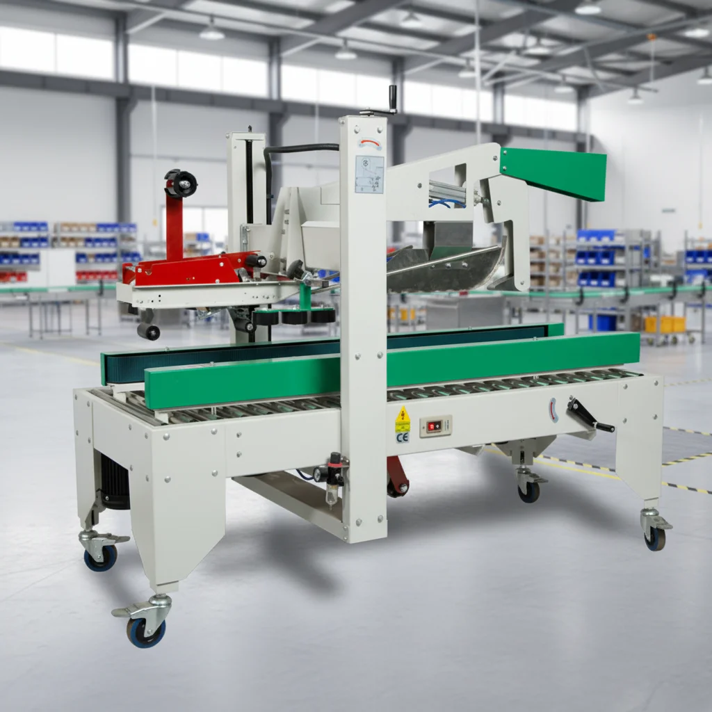 Easy to Operate Automatic Carton/Case/Box Tape Sealing Machine Automatic Close Upper Flaps Sealer Machine for Packing Line