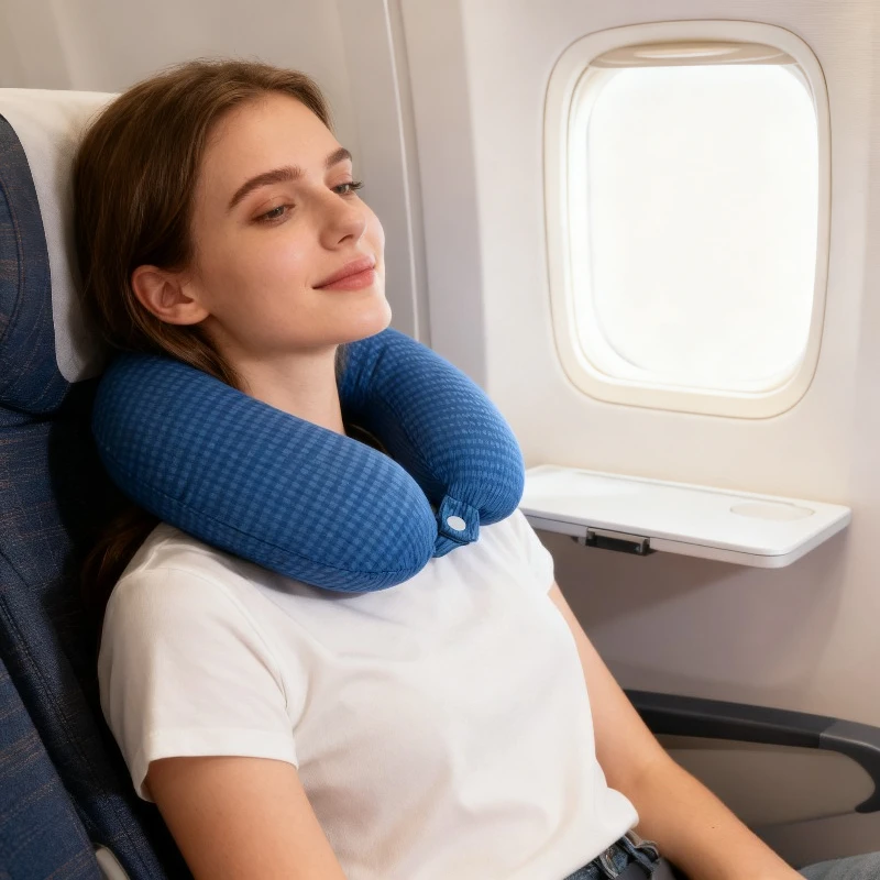 وسادة رقبة على شكل حرف U للتبريد الصيفي مع حشوة، مناسبة للمكاتب والمنازل والسفر؛ هدية عيد الميلاد وعيد الشكر