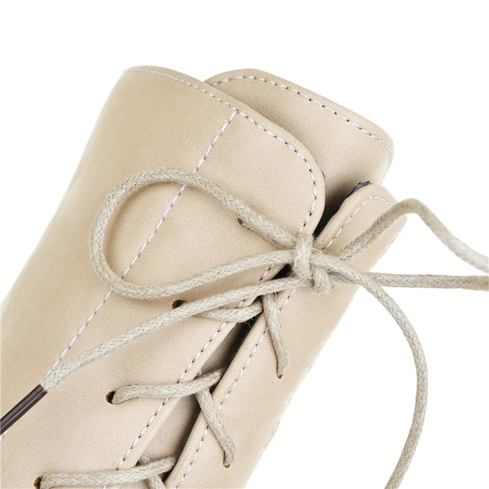 أحذية النساء الجوارب النساء منتصف العجل أحذية الخريف والشتاء أنيقة خمر موضة أشار تو كعب مربع أحذية الدانتيل #5