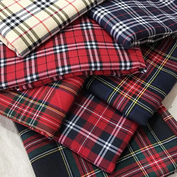 145x50cm British school uniform Plaid Polyester Ripstop Fabric Making Jacket Pleated Short Skirt Dress Cloth 260g/m