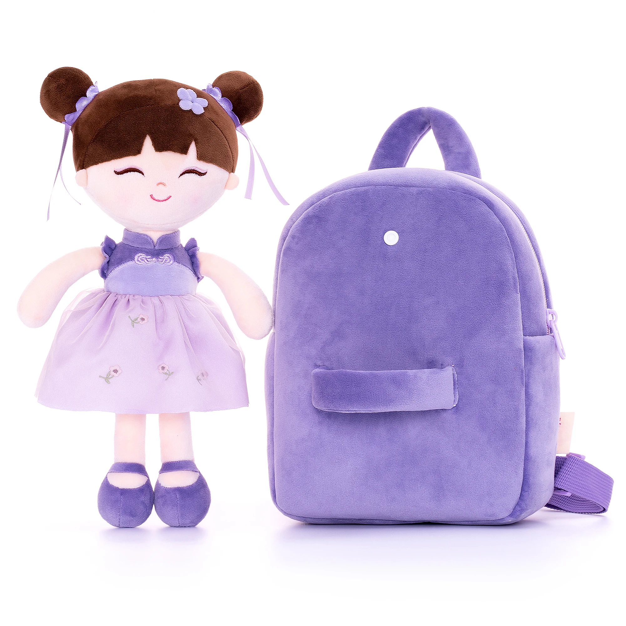 Gloveleya Kinder rucksack Kleinkind Rucksack weiche Plüsch asiatische Mädchen Puppe Rucksäcke lila