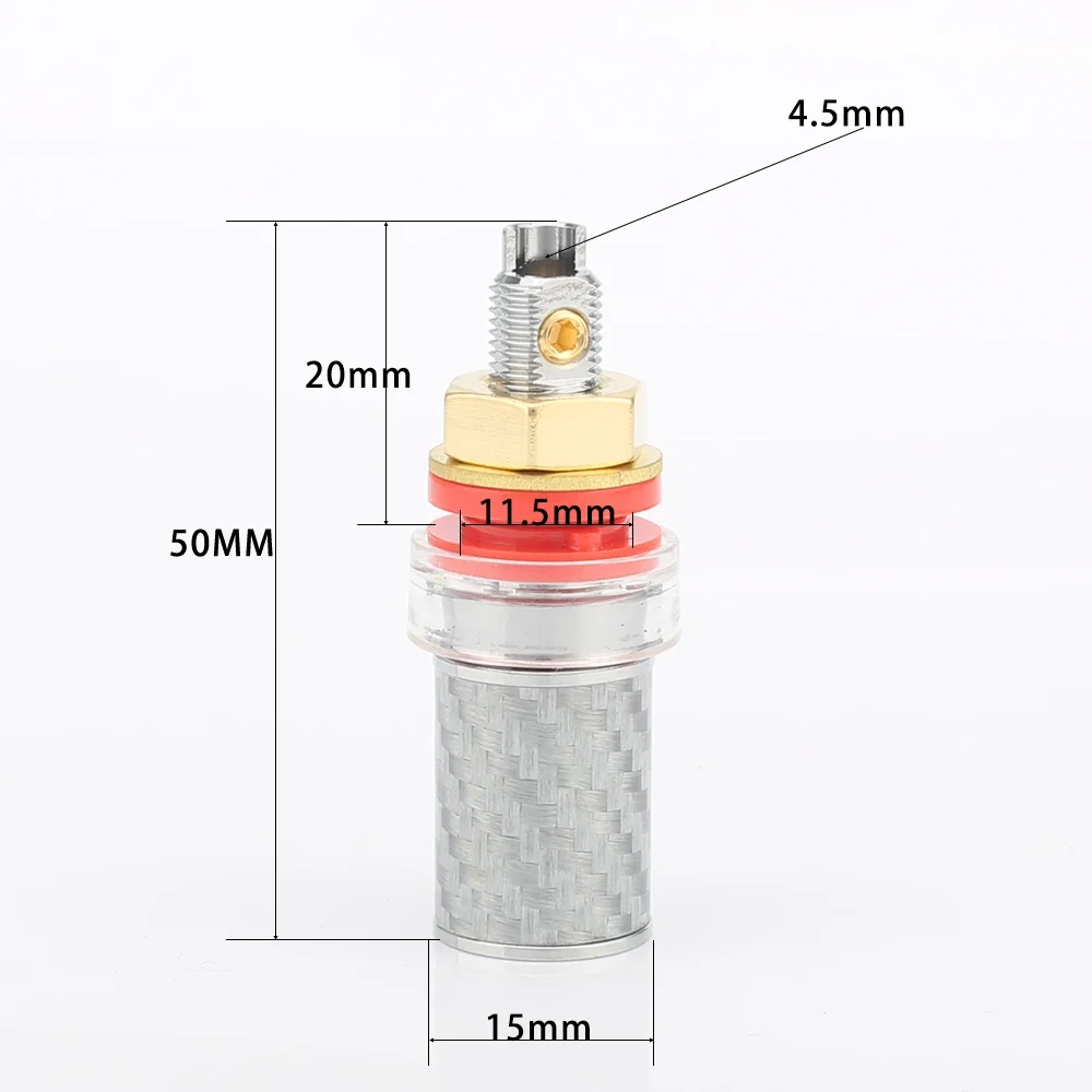 4xAudiocrast PS009 ลําโพงคาร์บอนไฟเบอร์ชุบโรเดียม amp Terminal Binding Post High End