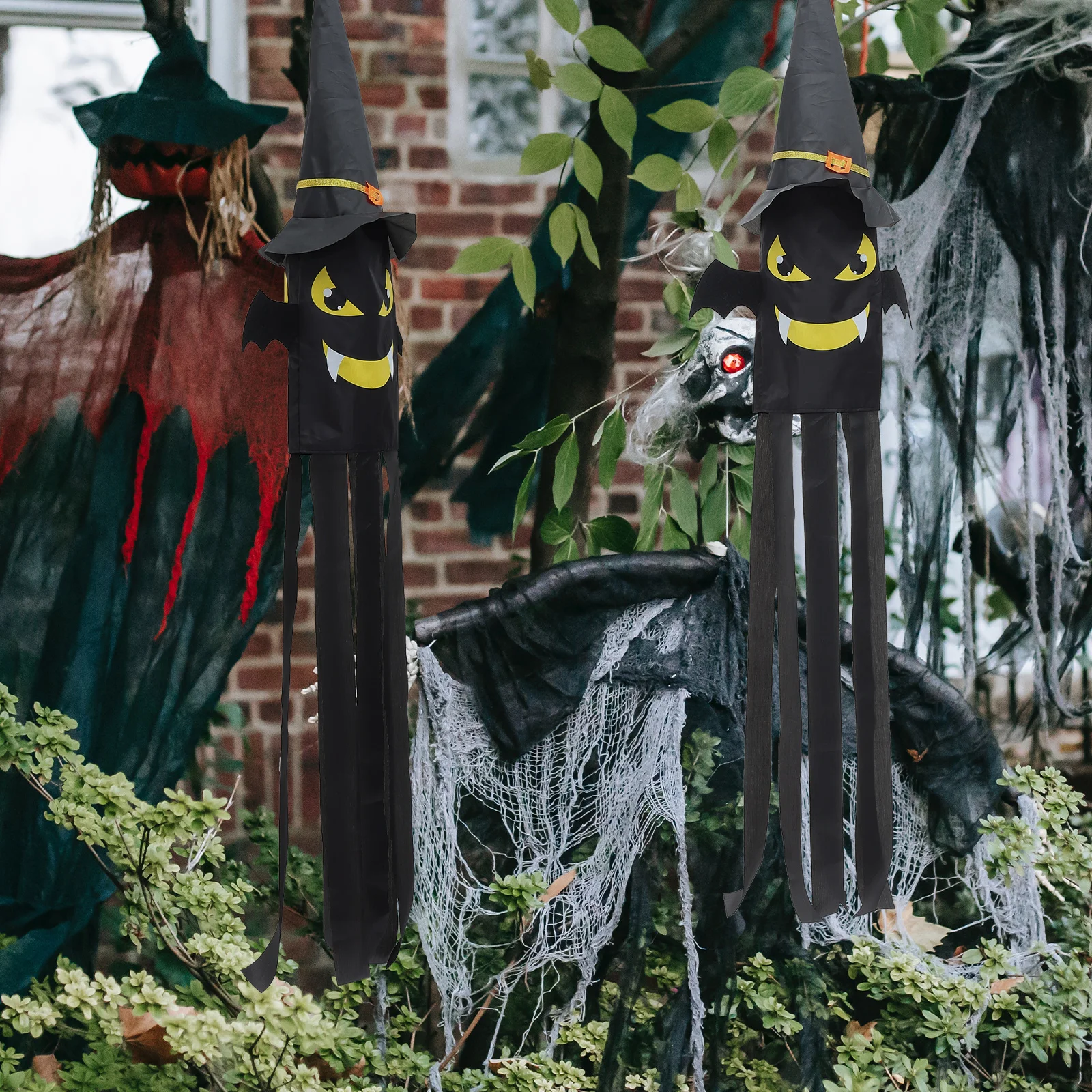 

Colorful Polyester Halloween Windsock Bat Yard Flag Outdoor Hanging Adorn Haunted House Supply