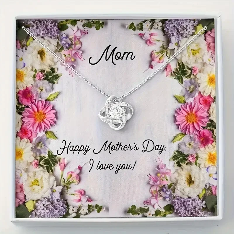 Heart Knot Necklace - Interwoven Knot Pendant - Mother'S Day Gift, Present for Mom, Grandma Elegant Everyday
