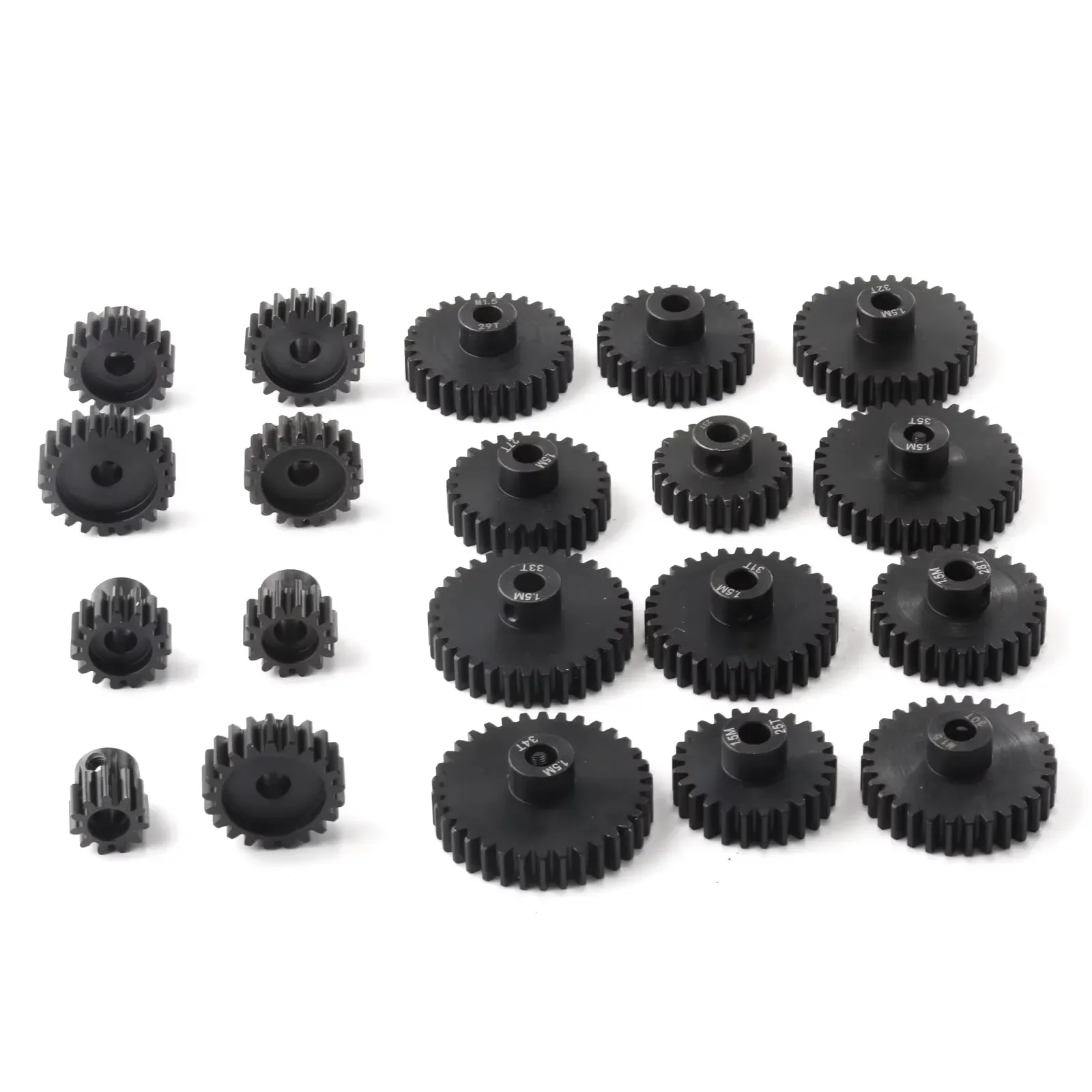 1Pcs M1.5 8mm 11T-35T Motor Gear Metal Blcak Hardened Steel Pinion for 1/5 1/8 1/10 RC Remote Car Toys Model Car Parts