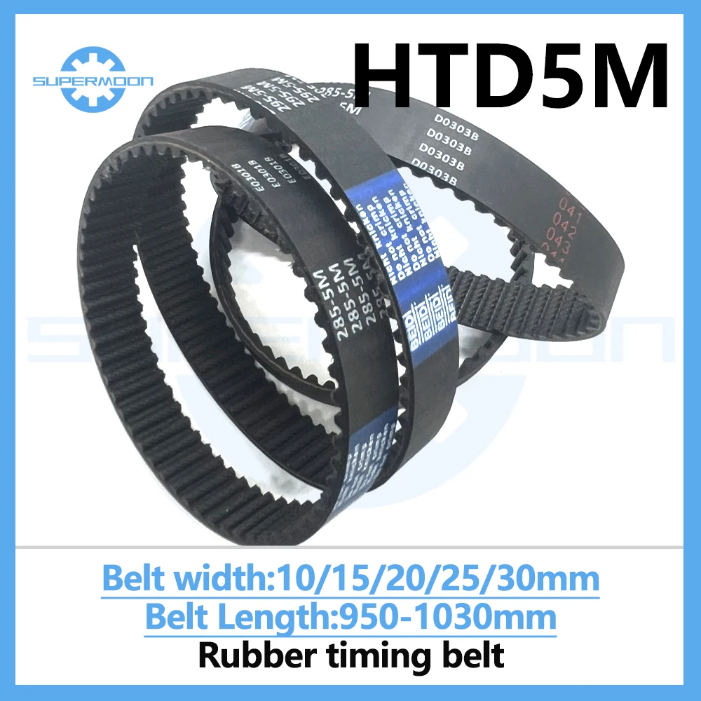 

HTD 5M Rubber Timing Belt Length 950 955 960 965 970 975 980 985 990 995 1000 1005 1010 1015 1020 1025 1030mm Width 10-30mm