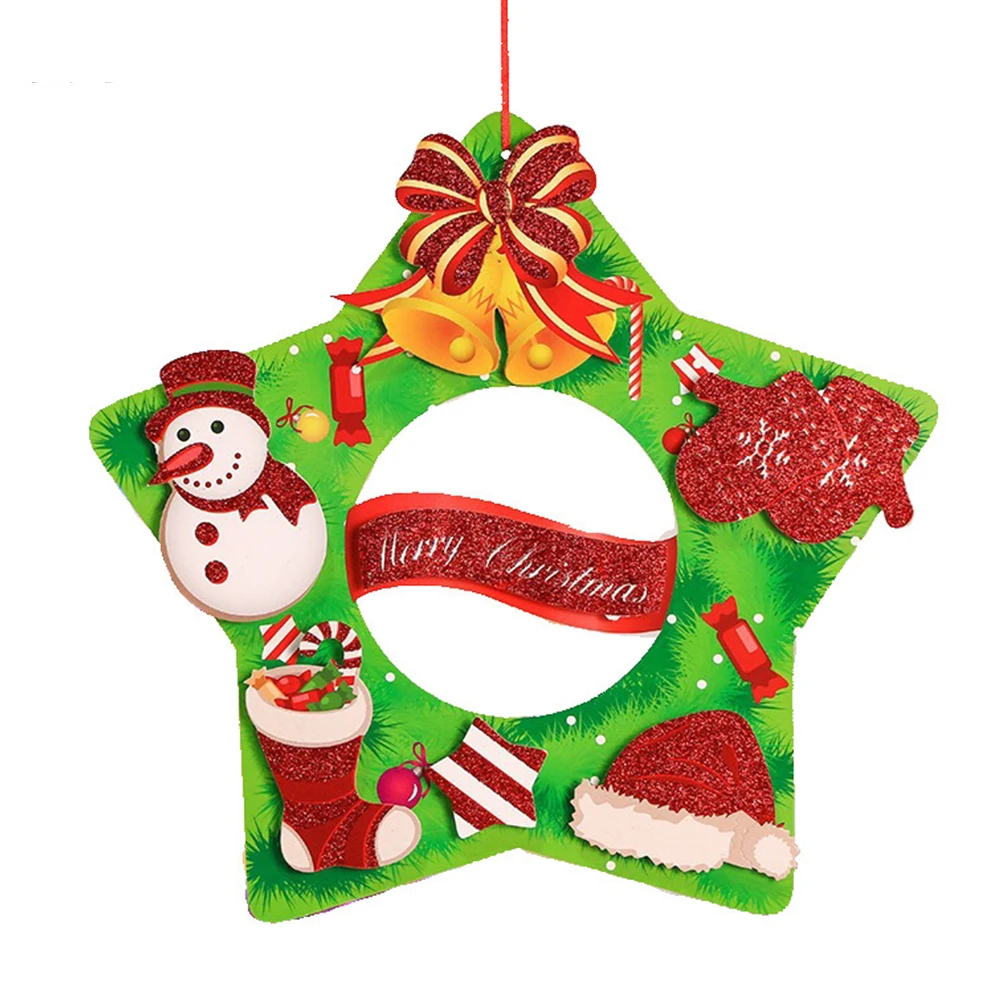 

1pc Christmas Garland Xmas Ball Shiny Wreath Door Hanging Decoration For Home Wall Fireplace Holiday Party Decor