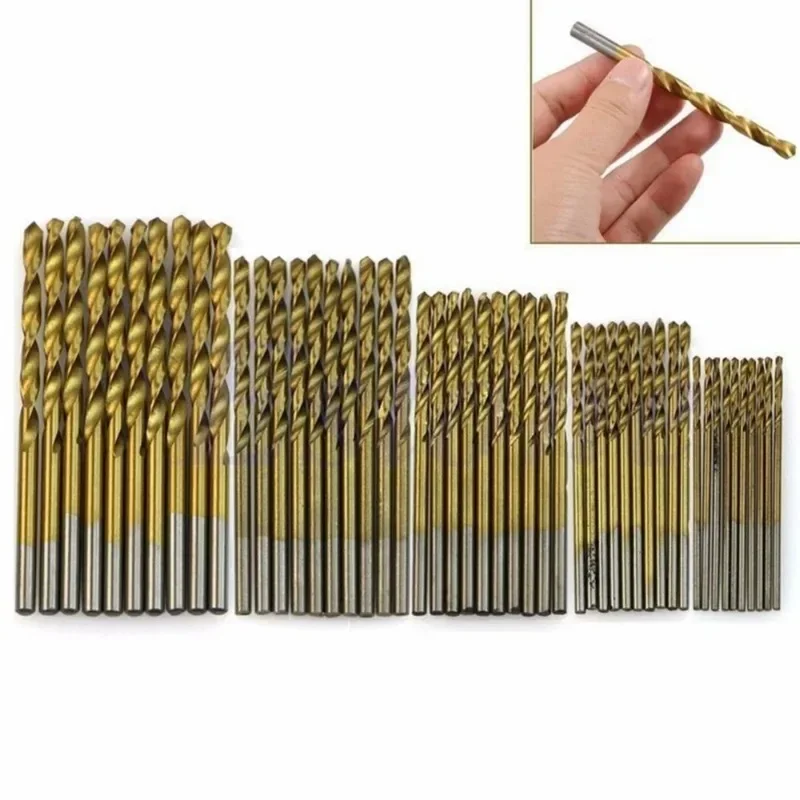 

100Pcs Twist Dril Titanium Coated Drill Bits HSS High Speed Steel Drill Bits Set Tool for Mental Work 1/1.5/2/2.5/3mm Power Tool