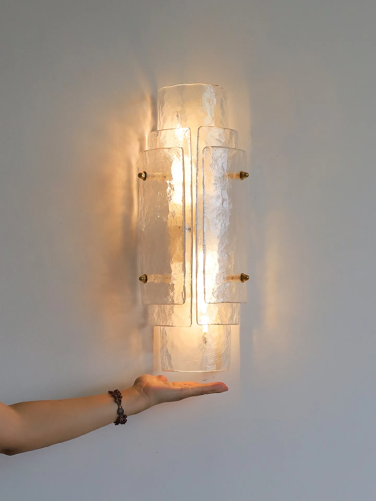 French Retro Led Glass Wall Lamp For Home Decoration Living Room Bedroom Staircase Hallway Background Foyer Lighting Fixtures