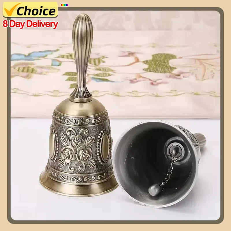 2025 Brass Handicraft Bell Metal Call Bells Alarm Hand Held Service Call Bell Desktop Bell Tea Dinner Bell Bronze Christams Bell