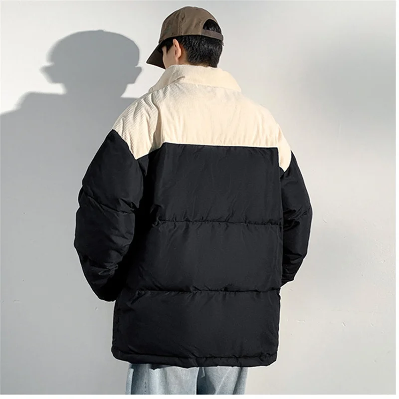 Manteau en coton décontracté polyvalent pour hommes, col montant chaud, beau manteau, mode américains, nouveau, hiver, 2023