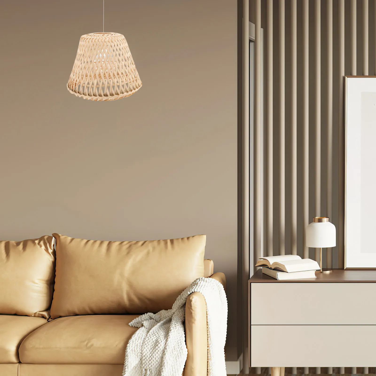 

Bamboo Lampshade Small Woven Barrel Design Retro Vintage Lamp Shade Cover for Table Desk Ceiling Wall Lamp Home Decor