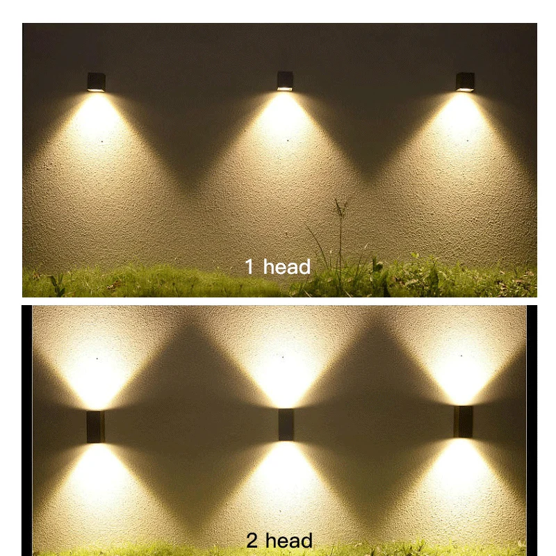 Impermeável interior e exterior LED parede luzes, lâmpada de jardim, varanda luz, lâmpada moderna, GU10, 3W, 6W