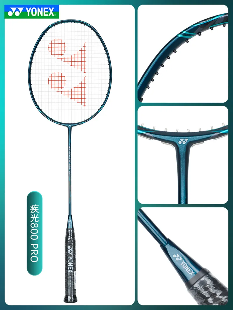 

Yonex Customizable Pounds and String Genuine Badminton Racket NF800 Pro Dark Green Professional Badminton Racket Set All-carbon