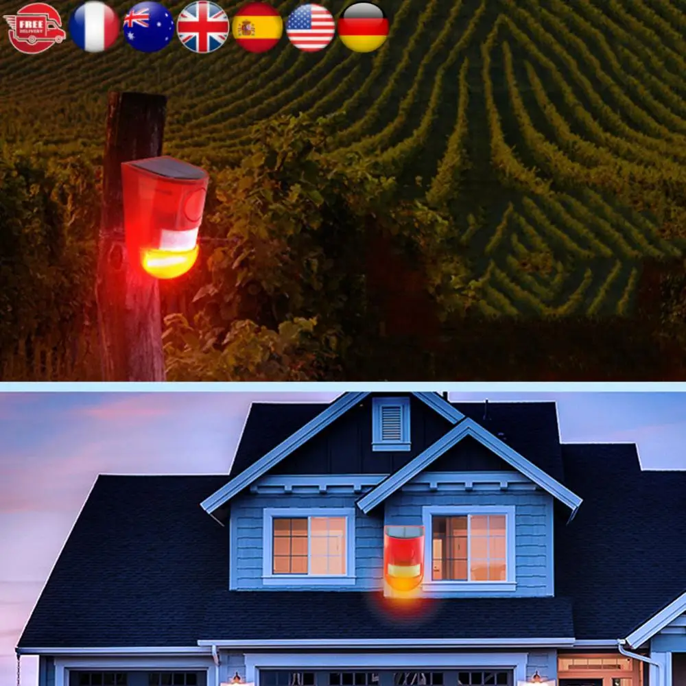 

Solar Infrared Motion Sensor Alarm Remote Control Security Alarm System Multifunctional Portable for Villa Farm Yard Garden