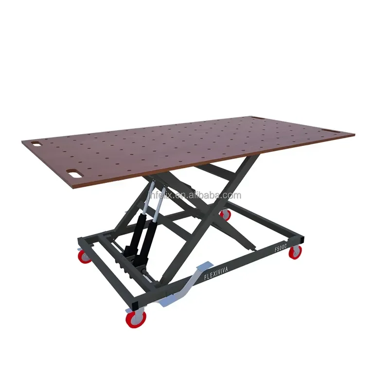 Heavy Duty 500kg Hydraulic Lift Table Folding Mechanism with Gas Spring Hinges for Industrial Workshop Warehouse Loading