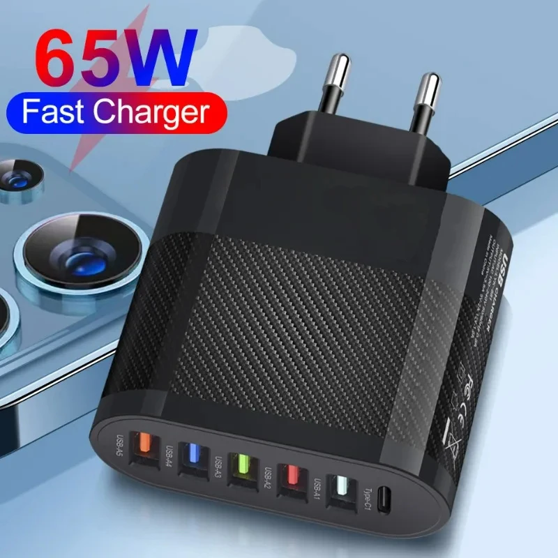 6 Ports 48W USB Charger Fast Charging Quick Charge 3.0 Travel Charger For iPhone Samsung Xiaomi Mobile Phone Adapter EU/US Plug