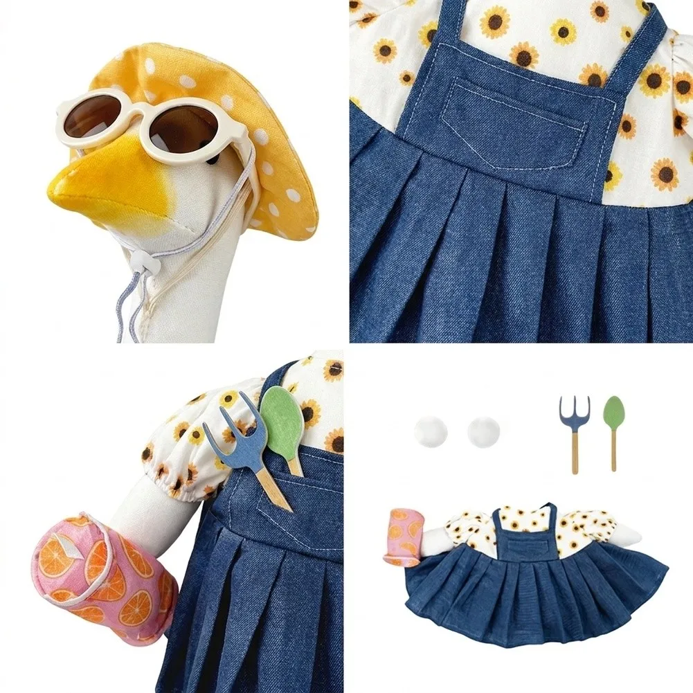 Goose Costume Set for 23 Inch Goose Decorative Farmhouse Style Costume for Seasonal Display Garden Porch Decoration