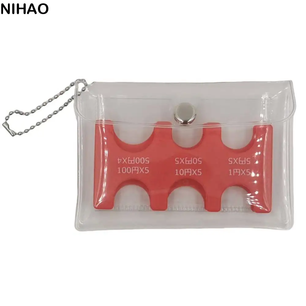 

Clear PVC Plastic Bag Japanese Coin Holder Coin Pocket Case Mountaineering Keychain Coin Storage Box Purse Wallet Holder