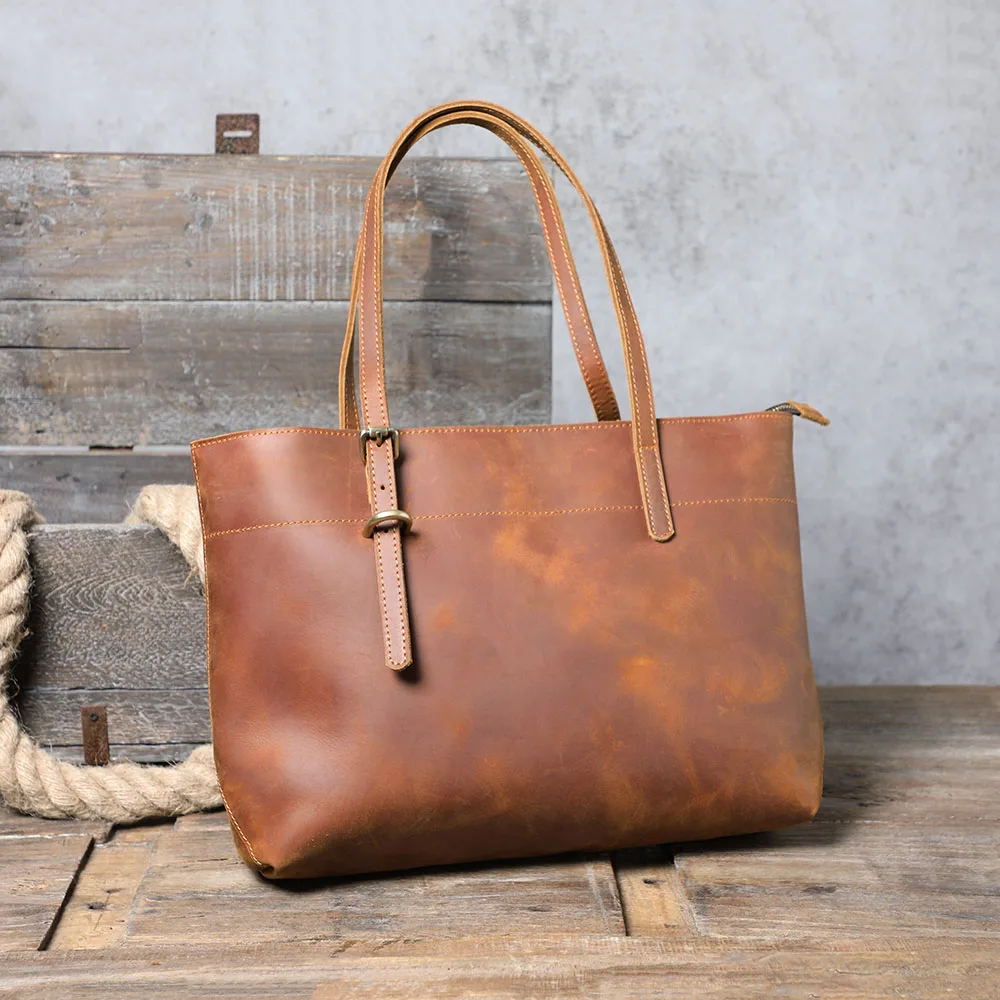 S.WORKER Retro-Umhängetasche aus Vollnarbenleder | Vintage Herren-Umhängetasche für Arbeit & Reisen – Detail 9