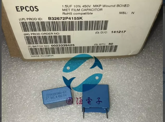 Original Film Capacitor B32672P4155K 1.5UF 450V 155K 15MM     5PCS -1lot