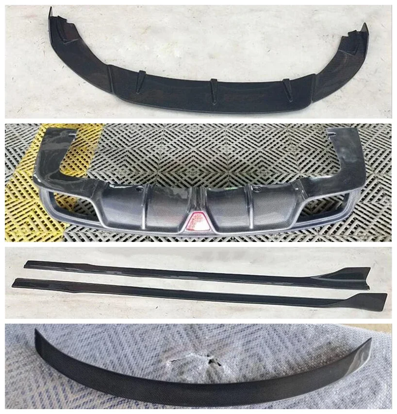 For Maserati Quattroporte Real Carbon Fiber Front Lip Rear Diffuser Side Skirt Spoiler Car Accessories Body Kit