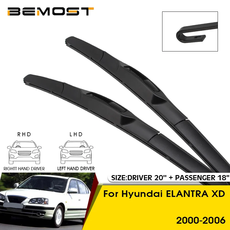 

Car Wiper Blades For Hyundai ELANTRA XD 2000-2006 Windshield Windscreen Front Window Blades 20"+18" Car Accessories