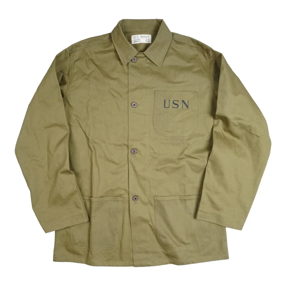 

WW2 American Soldier Jacket USN HBT Jacket Replica World War II Khaki Training Suit Training Casual Soldier Tactical Jacket