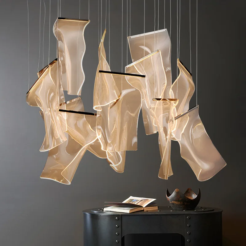 

Modern Luxury Acrylic Led Pendant Light Living Dining Room Chandelier Lighting Home Decor Villa Stair Bar Hanging Lamp Luminaria
