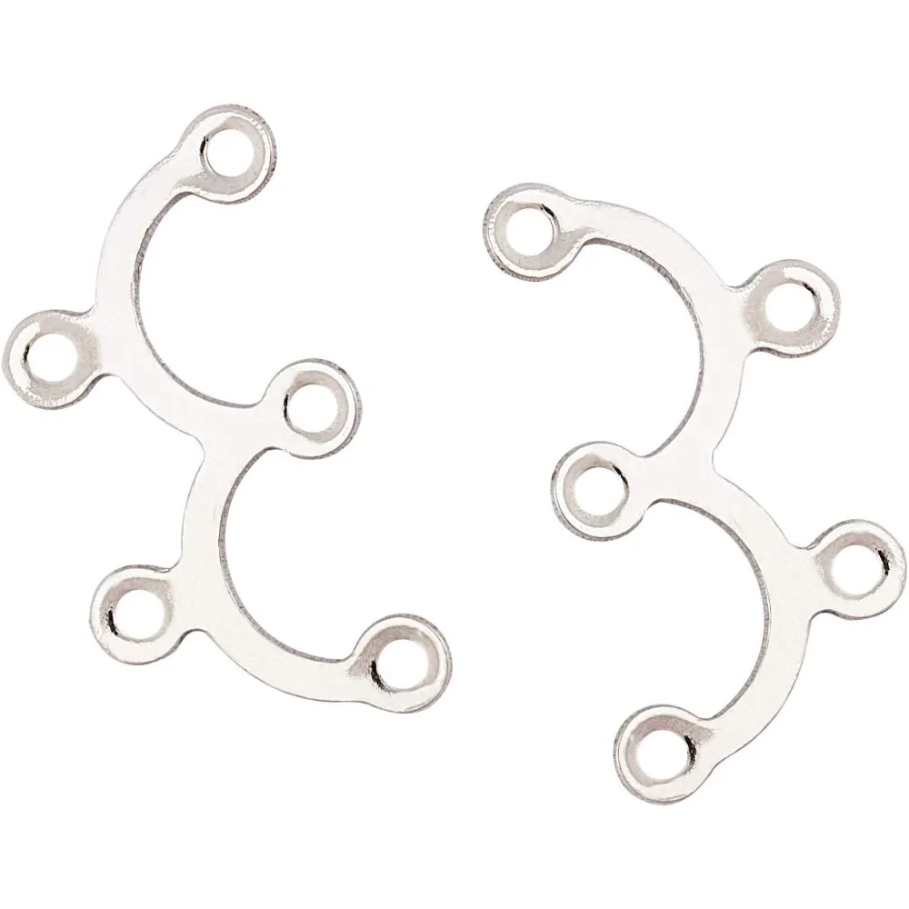 200pcs Stainless Steel Chandelier Components Links Silver Tone Connector Jewelry Making Supply for Pendant Earring DIY Crafting