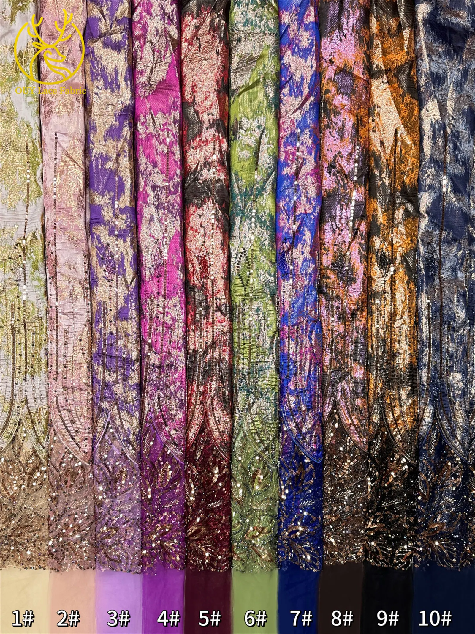 2026 Luxuriöser afrikanischer Chiffon-Spitzenstoff mit schweren Perlen, lila nigerianischer Pailletten-Spitzenstoff, geeignet für Damen-Partykleider – Detail 28