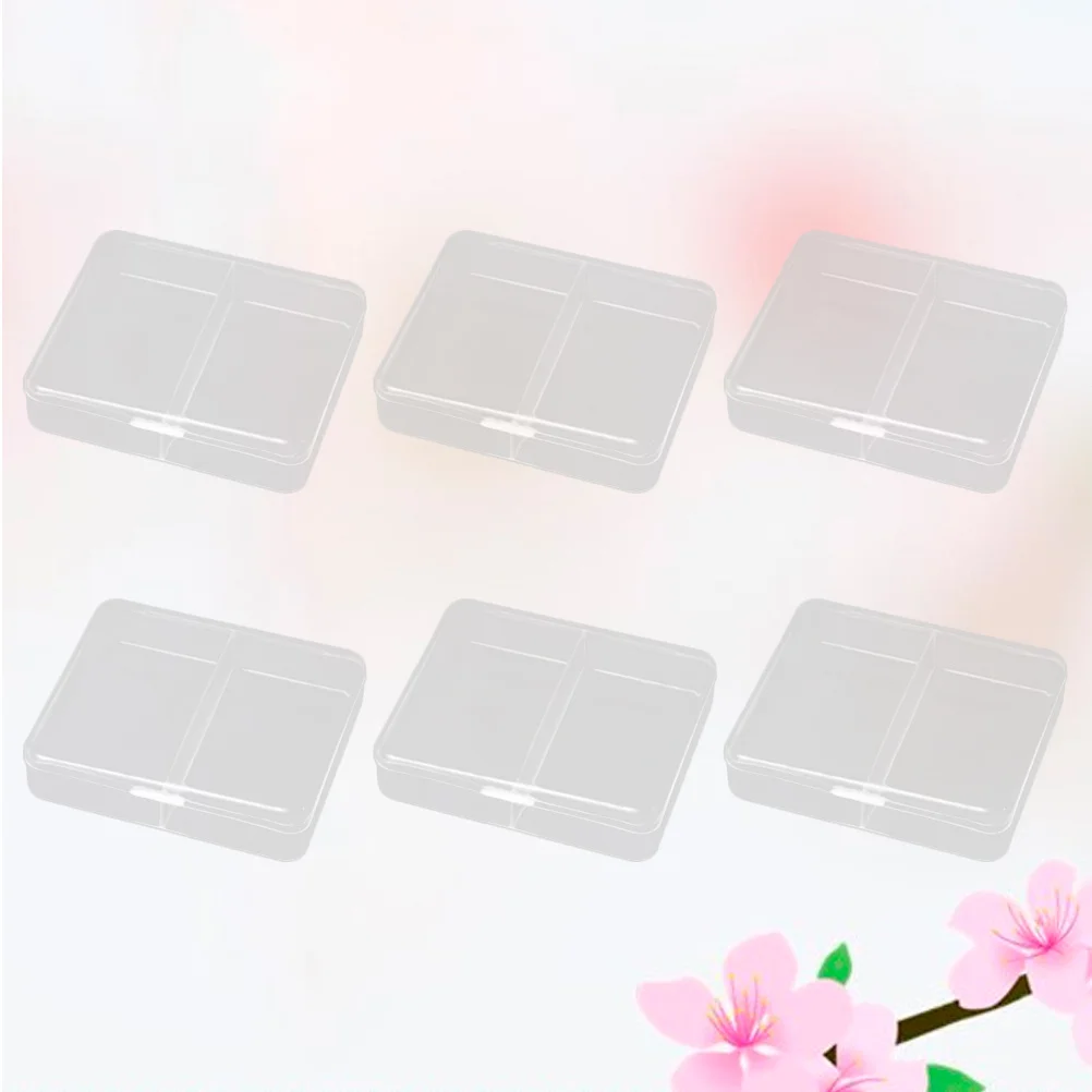 

6 Pcs Jewelry Storage Organizer Plastic Box Transperant Container Case with Cover