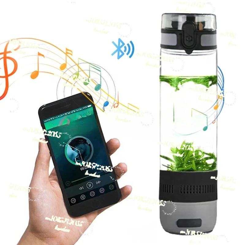 

For 2023 17oz Outdoor Camping Cycling Hiking Tritan Coffee Water Bottle with Bluetooth TF Loud Speaker